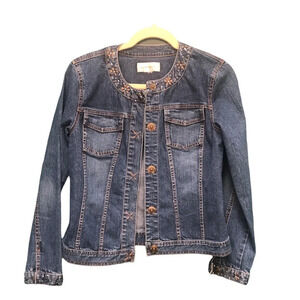 SUSAN BRISTOL BEADED EMBELLISHED Y2K DENIM JACKET